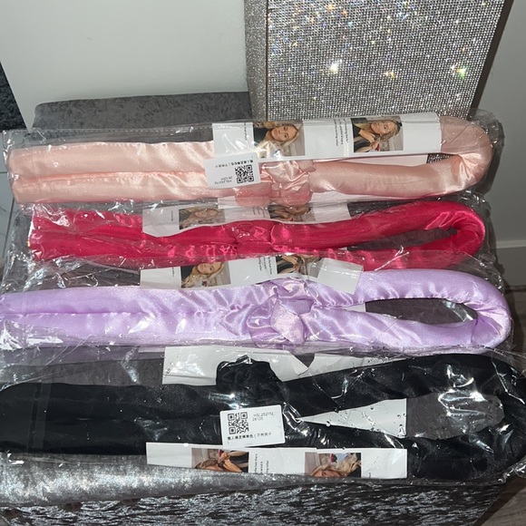 Hair curling heatless rod headband silk with 2 scrunchies wavy curly no damage - Picture 12 of 13